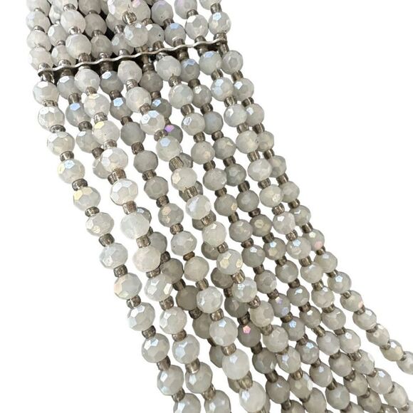 NAKAMOL Signed Multi-strand Faceted Glass Bead Colorful Pearlescent Aurora Borea - Picture 2 of 7